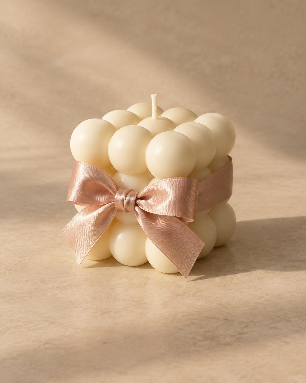 Sample Amber Hour ivory sculptural bubble candle